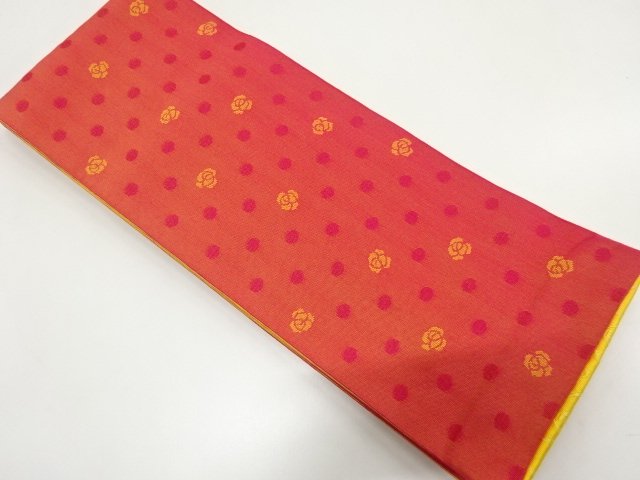 JAPANESE HANHABA OBI / REVERSIBLE / WOVEN ROSE